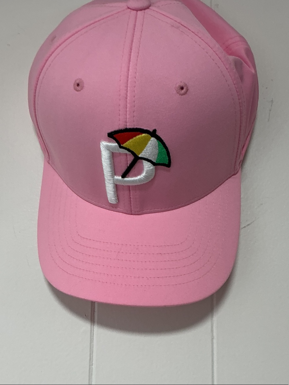 Puma Pink Baseball Cap with Multicolor Umbrella Patch